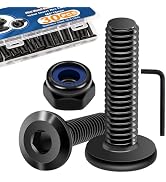 weideer 30pcs M6 x 15mm Flat Head Socket Head Screw with Nylon Lock Nuts, Furniture Bolts,Stainle...