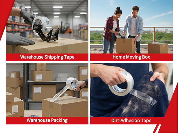 2 inch clear packing tape refills heavy duty for moving box shipping bulk