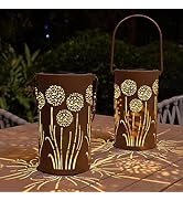 Solar Lanterns Outdoor Waterproof - Dandelion Solar Table Lamp Metal Decoration, Solar Table Ligh...
