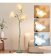 Fuzzbopn Flower Floor Lamp for Living Room, Tall Flower Reading lamp with Flexible Neck Shaft for...