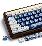 Hkfos XVX Ceramic-Like PBT Keycaps, MOA Keycap Sets Dye-Sublimation Keyboard Keycaps for Cherry G...