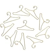 Healifty 50pcs Mini Doll Clothes Hangers Gold Dollhouse Clothes Doll Gown Dress Outfit Holder Met...
