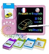 KILOGOGRAPH 8" LCD Writing Tablet for Kids 3 4 5 6 7 8 9 - Talking English & French Flash Cards, ...