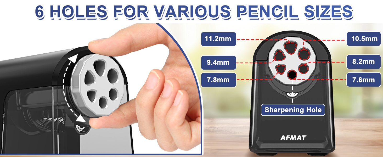 6 Holes Electric Pencil Sharpener Heavy Duty