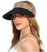 Women Wide Brim Straw Visor Sun Hat UV Protection Packable Beach Cap for Summer UPF 50+