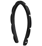 EVITA PERONI Velvet Headband with Pearls, Pleated Headbands for Women, High-Density Velvet Materi...