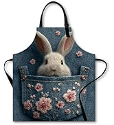 Nuxovilar Kitchen Apron 26.7×30.7inch Polyester Pet/Denim Pocket patterns, Cute Apron with Pocket...