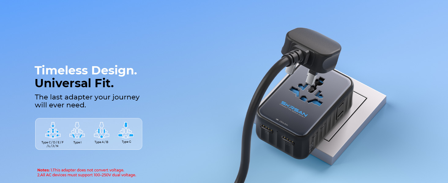 SKRSAN Aura Ultra-Thin Travel Adapter
