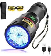 DARKBEAM UV Flashlight 395nm Blacklight 6xLED 4-Core Black Light, Rechargeable Ultraviolet Flashl...