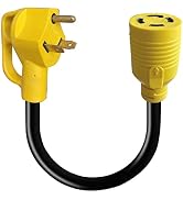 Apalie TT-30P Male to L14-30R Female Generator Transfer Switch Adapter Cord,10AWG 30A 3 Prong to ...