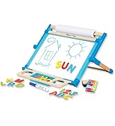 Melissa & Doug Double-Sided Magnetic Tabletop Art Easel - Dry-Erase Board and Chalkboard