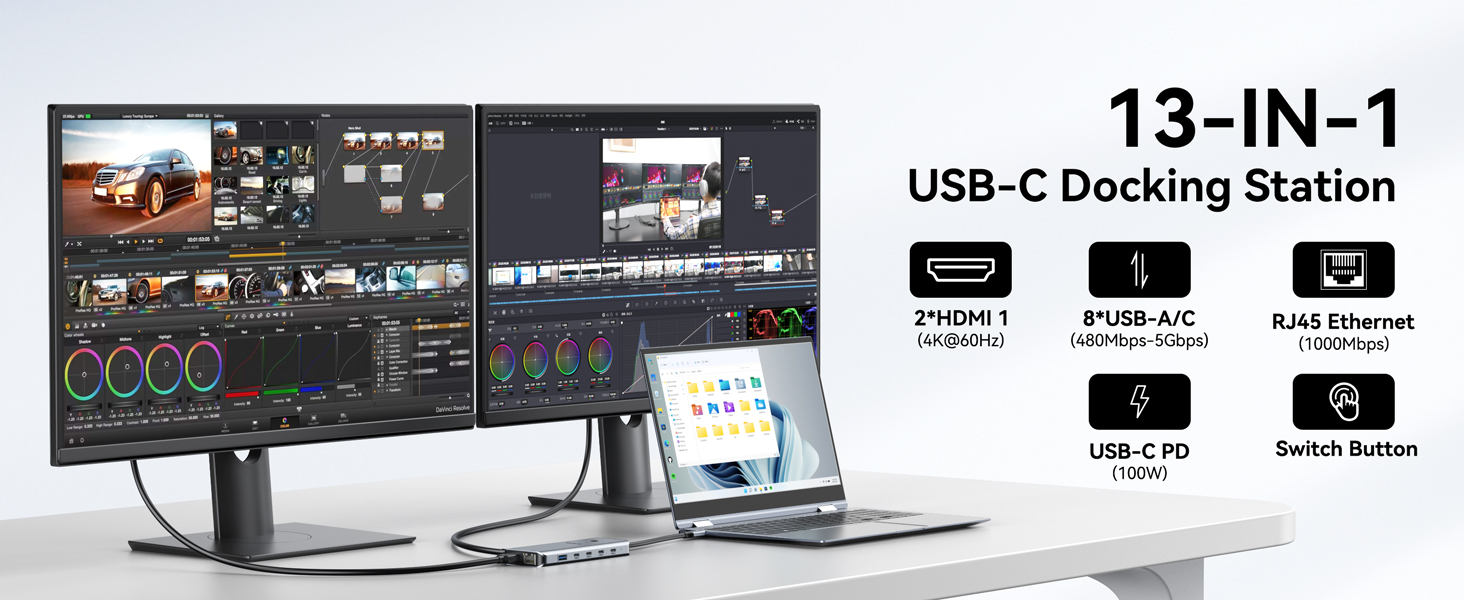 USB C docking station dual monitors