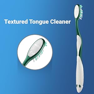 toothbrush with tongue cleaner