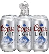 Old World Christmas Coors Light Six Pack Glass Blown Ornament for Christmas Tree, Handcrafted Hol...