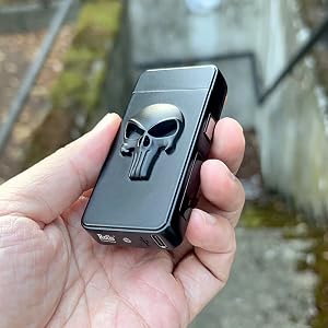 black skull rolls plasma lighter