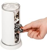 FABROK Plastic Portable Scrunchie Holder, Double Barrel Design Hair Tie Accessories Stand, Clear ...