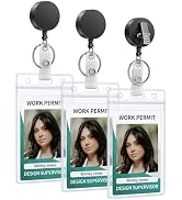 Uniclife 3 Pack Retractable Badge Reel with Swivel Alligator Clip Heavy Duty Retractable Keychain...