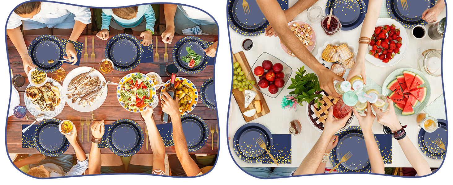 Blue and Gold Party napkins