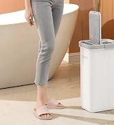 JOYMOOP Flat Floor Mop and Bucket Set with 3 Washable Microfiber Pads