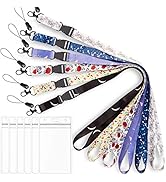 Foshine Lanyard with Badge Holder Lanyards 6 Pack White Black Lanyards for id Badges Holder Rose ...