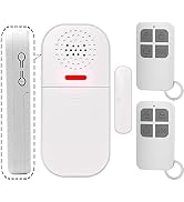 Door Pool Alarm with Remote Control, Door Chime with Adjustable Volume and LED Flash, Wireless Do...