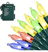 MASHANG Battery Operated String Lights - 33FT 100 LED Outdoor Christmas Lights Mini Lights with T...