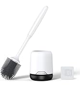 Lefree Silicone Toilet Brush and Holder Set with Ventilated Holder, Floor Standing & Wall Mounted...