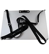Silver Metal Aluminum Landscape Clipboard,11X17 Horizontal Clip Board with 2 Nylon Shoulder Strap...