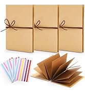 Hacaroa 4 Pack 6 x 8 Inches Accordion Scrapbook, Hardcover Kraft Paper Photo Albums, Stretchable ...