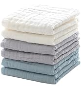 MUKIN Baby Wash Towels, Soft Face Cloths, Newborn Absorbent Bath Wipes, Burp Cloths or Towels, Pa...