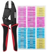 Sanuke Crimping Tool Kit with 200PCS Heat Shrink Connectors, Ratchet Wire Crimper with Nylon...