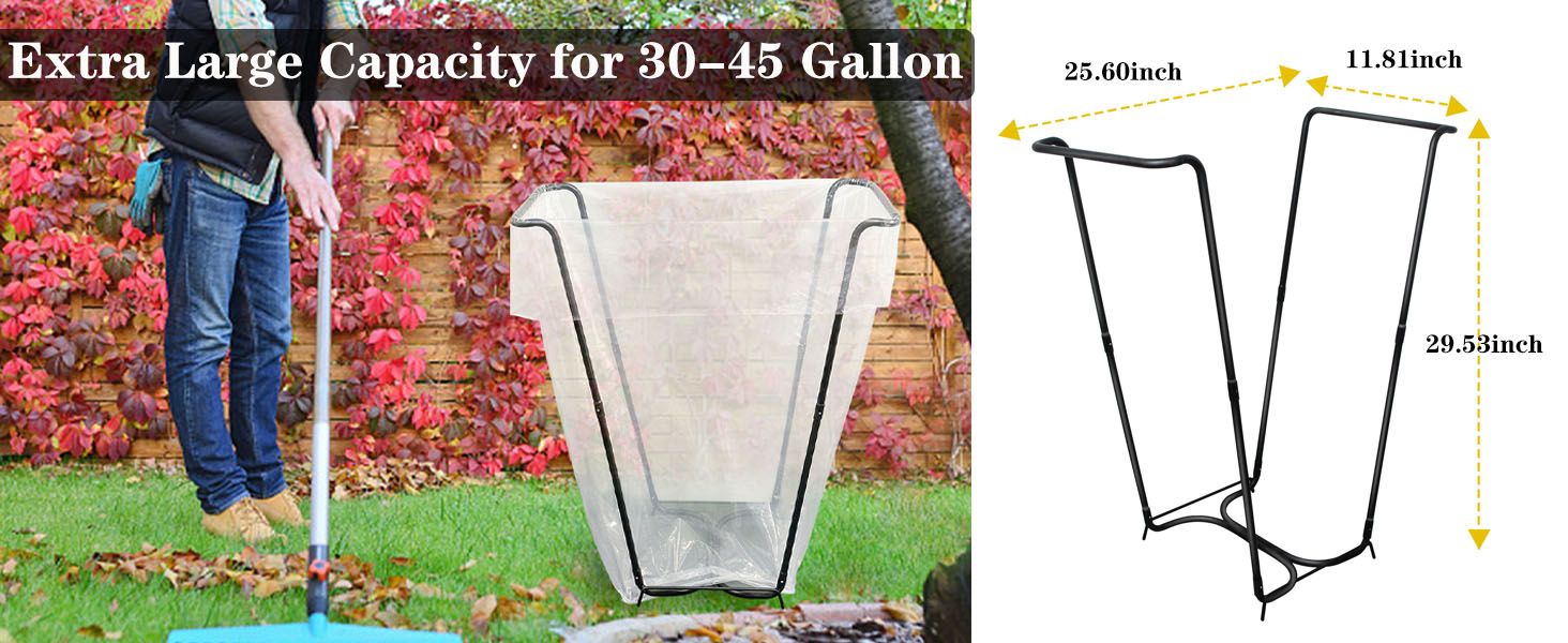 garden trash bag holder outdoor leaf bag support stand