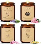 4 Pack Scented Candles for Home, 28 Oz 200 Hours Burn, Amber Jar Natural Soy Candles, Aromatherap...