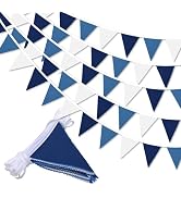 33 ft Blue Pennant Banner,Flag Triangle Bunting Garland Decor,Hanging Triangle Flag,for Betrothal...