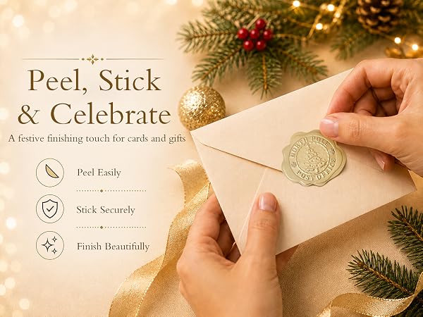 gold Christmas seal