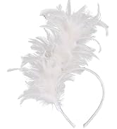 MehelloFeather Feather Headband for Women Feather Fascinator Headband Cocktail Wedding Party