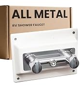 RV Shower Faucet with Shower Bezel, All Metal 4" RV Shower Valve with Plate, Thermostatic Hot & C...