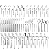60 Piece Silverware Set For 12, Stainless Steel Flatware/Tableware Set Include Spoons/Forks/Knive...