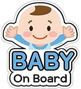 Z-oneMart 2 PCs Baby ON Board Warning Tape PVC Car Stickers, Little Baby Window Decals Automobile...