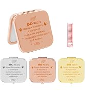 PDOZV 50th Wedding Anniversary Compact Mirror for Women, Pocket Travel Makeup Mirror, Perfect Gol...