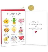 MOROLURU Funny Thank You Card for Teacher, Cute Daycare Teacher Appreciation Cards Gifts for Men ...