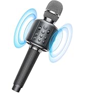 MetFut Wireless Bluetooth Karaoke Microphone, Built-in Loud Speaker for 10H Playback, Add Reverb/...