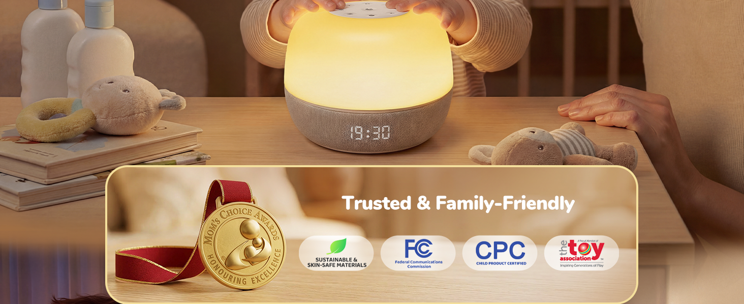 Night light, white noise, and clock in one—everything your baby needs for better sleep