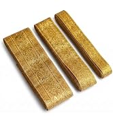 IDONGCAI Paisley Jacquard Ribbon Trim Set,15 Yards,3 Widths(Gold) | 0.8, 1.3 and 2 in widths with...