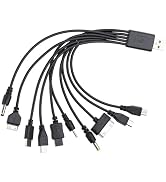 ydzqdxzz 10 in 1 USB Cables - 20CM/7.87in Universal USB to Multi Plug Cell Phone Charger for Smar...