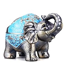 Elephant Windproof Décor Ashtray with Lid for Cigarette Metal Weed Indoor Outdoor Ash Holder Smoker