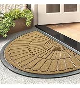 Door Mat Outdoor Indoor Entrance Doormat-Semicircular Durable Rubber Non Slip Front Door Mat for ...