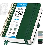 EMSHOI Spiral Notebook, Bullet Dotted Journal, 300 Pages A5 Dot Grid Notebook, 100gsm Thick Dotte...
