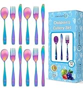 12 Piece Stainless Steel Kids Silverware Set - Child and Toddler Safe Flatware - Kids Utensil Set...