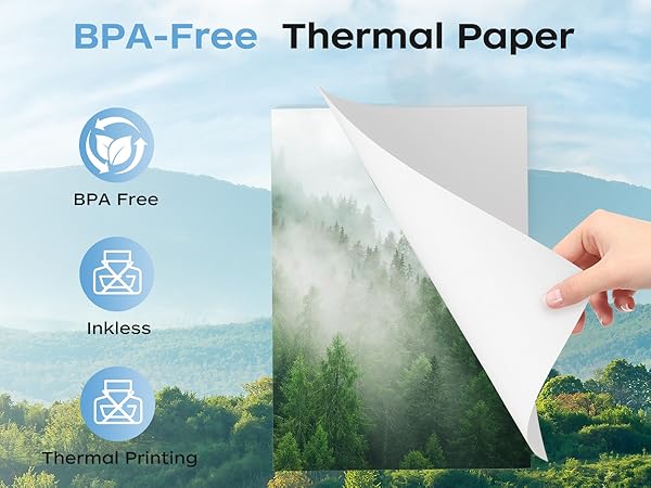 200 Sheets, Thermal Printer Paper 8.5 x 11 Inch, Folded US Letter Size, Thermal Portable Printer
